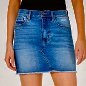 Kendall + Kylie Ripped Frayed Hem Denim Skirt- NWT